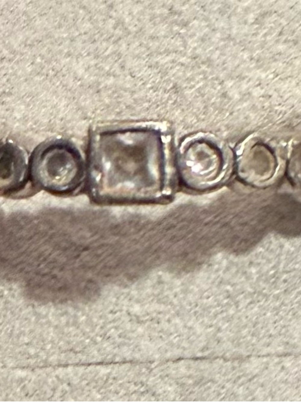 Sterling Square & Circle Link Ring in Silver